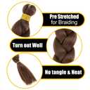 NISEYO Kinky Straight Crochet Hair Bundles 14 Inch Kinky-yaki Bone Straight Braiding Hair Pre-Stretched Vixen Crochet Braids Soft Synthetic Yaki Texture Extension for Women (30#, 4 Bundles)