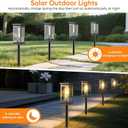 Solar Pathway Lights Outdoor Waterproof 8 Pack Bright Solar Powered Garden Lights with Auto On/Off, IP65 LED Landscape Lighting for Walkway Patio Lawn Yard Decor