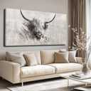 MLART99 Home Wall Decor Animal Artwork Grey Pictures Vintage Floral Wall Art Contemporary Canvas Painting for Kitchen Bedroom Dining Room 24x48 Inch
