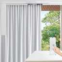 Electric Celling Curtain Tracks 87"-244" Smart Curtains Motorized Opener Curtains Rods with Remote Control (236'')