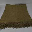Solid Soft Cozy Cable Knitted Blanket Throw, Lightweight Decorative Textured Green Throw Blanket with Fringes for Couch Chairs Bed Sofa, Olive Green, 50"x 60"