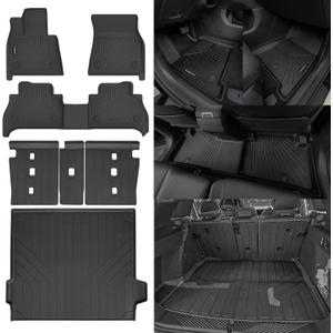 Naibeve Floor Mats for 2019-2025 BMW X5 - All Weather for BMW X5 Floor Mats Liners 2 Row & Cargo Liner & Seats Back Cover(Floor Liner+Backrest Mats+Trunk Mat)