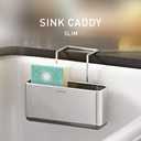 Simplehuman Slim Sink Caddy Sponge Holder, Brushed Stainless Steel, Silver
