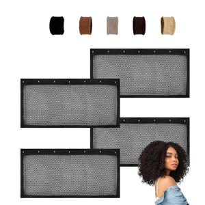 CRUIFU Lock Curly Hair Stretcher and Length Maintainer - Prevent Shrinkage with No-Heat Styling Net for An Elongated Look,Includes: 5 Elastic Hair Ties(13IN*4PCS)