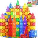 100PCS Magnetic Tiles STEM Building Toys Set with 2 Cars, Sensory Stacking Magnetic Blocks for Toddlers & Kids, Ideal for Preschool Montessori Toys Christmas Birthday Gifts for Boys & Girls Ages 3+