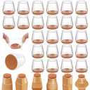 18Pcs Silicone Chair Leg Floor Protectors, Felt Furniture Pads for Hardwood Floors, Rubber Chair Leg Protectors for Hardwood Floors, Chair Leg Caps Chair Leg Covers for Wooden Floors(Clear, Large)