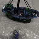 AWXZOM Aquarium Shipwreck Decoration + Little Diver Floating Fish Tank Decoration, Fish Tank Ornaments
