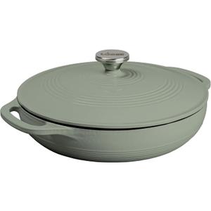 Lodge 3.6 Quart Enameled Cast Iron Covered Casserole with Lid  Dual Handles  Oven Safe up to 500 F or on Stovetop - Use to Marinate, Cook, Bake, Refrigerate and Serve  Desert Sage