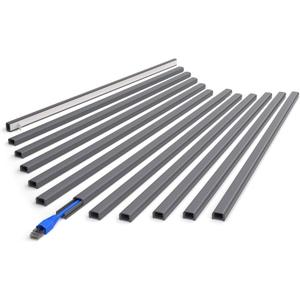 ZhiYo 204in Cord Covers for Wires on Wall, One Small Cord Hider Wall, Self-Adhesive TV Cable Hider, Paintable Wire Covers for Cords, Grey Cable Management Raceway Kit, 12x L17in W0.5in H0.3in