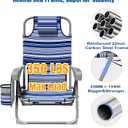DIAMONDFORGE Lightweight Portable Beach Chair for Adults, 350 LBS Capacity Backpack Beach Chair, Reclining Beach Chair with 5-Position Lay Flat, Large Cup Holder for Beach Camping Sports, 1 Pack Blue