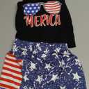 Toddler 4th Of July Outfit Boy Summer Setss Lincoln Sleeveless Top+American Flag Short 2pcs Memorial day Sets 18-24 M