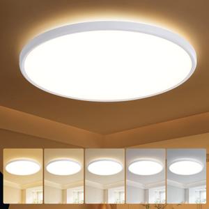 18 Inch Dimmable Flush Mount Ceiling Light,5 Color Temperature | Ultra-Thin Round Surface Mounted Ceiling Lamp for Living Room,White