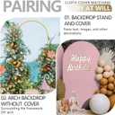 Arch Backdrop Stand and Cover Set, 2 Metal Balloon Arch Backdrop 7.2ft 6ft, Gold Arched Stand Frame for Wedding, Parties,Birthday, Event Decorations (Pale Pink,7.2ft+6ft)