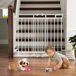 Mom's Choice GROWNSY Baby Gate No Bottom Bar, Adjustable Width 26 to 36 for Child and Pet, Dog Gate with Auto-Close & One-Hand Operation, Screw-in Installation for Doorways and Indoor Use