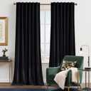 NICETOWN Insulated Black Out Velvet Curtains 108 inches for Patio, Solid Modern Heavy-Duty Large Window Treatments Drapes for Home Theater/Home Office/Shared Space (2 Panels, 108 inches Long)