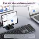 Lenovo 700 Modern Wireless Keyboard, 2.4 GHz Dongle & Dual Bluetooth Connection, AES-128 Encryption, 36 Month Battery Life, Luna Grey