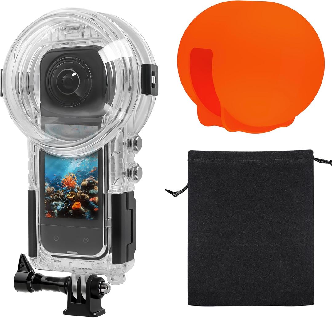 OKFUN Invisible Diving Case for Insta 360 X5 Waterproof Case Housing Shell 50M/164FT Underwater for x5 Protective Cover X5 Accessories for Diving Surfing Swimming Skiing