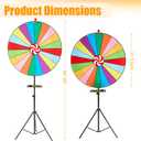 Gemscream 31.5 Inch Large Giant Prize Wheel Adjustable Height 55"-83" Floor Stand Fortune Roulette Wheel with Dry Erase Marker & Eraser, 20 Slots Spinner Game for Game Carnival and Trade Show