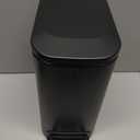 TrashAid Small Bathroom Trash Can with Lid Matt Black Soft Close, 6 Liter / 1.6 Gallon Stainless Steel Garbage Can Narrow with Removable Inner Bucket, Step Pedal