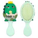 Toddler Hair Brush - Mini Hair Brush for Kids - Travel Brush for Boys and Girls - Baby Detangler Brush for Thin Hair - Dinosaur Brushes with Air Cushion - Green