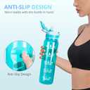 AKASO 32oz Water Bottles with Motivational Time Marker & Straw, Leakproof, Safety Lock, Tritan BPA Free, Water Jug for Fitness Gym Sports Office