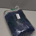 OVZME Navy Blue Shower Curtain for Bathroom, Boho Linen Textured Shower Curtain with Tassel, Rustic Striped Heavy Duty Vintage Country Bathroom Curtain, 72Wx72L Inches