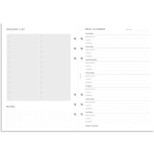Filofax Organizer Refill, A5 Size, Meal Planner Pack, White Paper, 8.26" x 5.82", 56 Sheets (B132683)