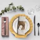 Spsyrine Gold Charger Plates, 13" Set of 6 Scalloped Seashell Plastic Table Chargers for Dinner Plates, Wedding, Thanksgiving Christmas Events, Party, Tabletop Decor.