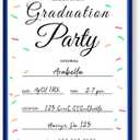 6 x Graduation invitations blue with envelopes Grad Celebration Announcement Cards 20 Pack (003) (GRAD(077))