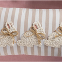 Mud Pie White Easter Lumbar Pillow (11" x 22", White Triple Bunny)