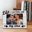 2 x Oma Gifts 4x6 Picture Frame, Grandma Photo Frame from Grandkids Grandchild, Best Grandmother Gifts, Life Is Just Better with Oma Wooden Picture Frames for Wall or Tabletop Display, 8x6