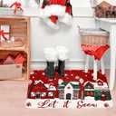 Christmas Rug Mat Winter Snowflake Xmas Village Bathmat Absorbent Bathroom Mat for Holiday Kitchen Living Room Decoration, 16.5 x 29.5 in