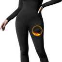 VUTRU Womens Fleece Lined Sexy One Piece U Neck U Back Long Sleeve Bodycon Jumpsuits Bodysuit Catsuit Sports Romper S