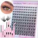 Natural Lash Clusters Kit Natural Eyelash Clusters C Curl Lash Extension Kit 8-16mm Eyelash Extension Kit DIY Individual Lashes Cluster Eyelash Extensions with Lash Remover by TNFVLONEINS