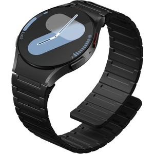 SNBLK Magnetic Band Compatible with Samsung Galaxy Watch 7 6 5 4 Active 2 FE 40mm 44mm/Watch 6/4Classic/5 Pro 45mm/Watch 3, No Gap 20mm Magnet Silicone Sport Strap for Samsung Watch Bands Men Women (Black)