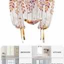 Thanksgiving Fall Maple Leaves Blackout Tie Up Curtains for Windows, Farm Country Pumpkins Daisy Rod Pocket Shade Valances, Adjustable Roll Up Balloon Curtain for Bedroom,Bathroom 1 Panel 34x45 Inch