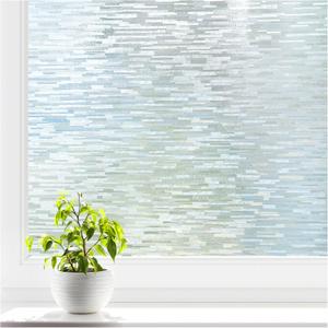 Homein Window Privacy Film, Frosted Glass Window Film Decorative, Non Adhesive Glass Clings, UV Blocking Static Cling Front Door Coverings, Removable Privacy Sticker for Home, 17.5 x 78.7 inches