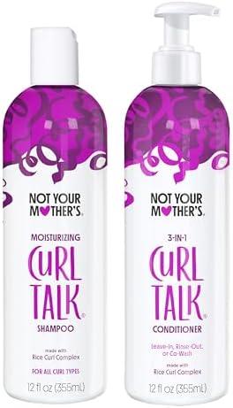Not Your Mother's Curl Talk Shampoo and Conditioner (2-Pack) - 12 fl oz Each - Cleanse, Hydrate, Moisturize, & Enhance Curls - Long-Lasting Frizz Control for All Curly Hair Types