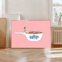 XASUBH Kitchen Canvas Wall Art, Dish Tomato Soup Wall Print, Funny Dining Room Wall Decor, Vintage Kitchen Signs Decor, Modern Cartoon Style, 12x16 Inch Unframed Canvas Print