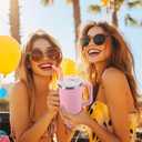 Mity rain 2PCS Silicone Tumbler Flip Straw Lid for Stanley Cup 40OZ, Spill Proof Lid Compatible with Stanley Quencher Flip Straw Lids for Cup Lid Replacement (Pink)