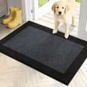 PURRUGS Dirt Trapping Door Mat 24" x 36", Non-Slip Washable Entry Mat, Dog Doormat, Front Door Mat, Super Absorbent Entrance Mat for Muddy Shoes & Paws, Bluish Grey & Charcoal