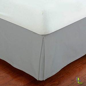 Fancy Collection Easy Care Bed Skirt Pleated Microfiber 14 inch Drop Bed Skirt Solid New (Light Grey, Queen)