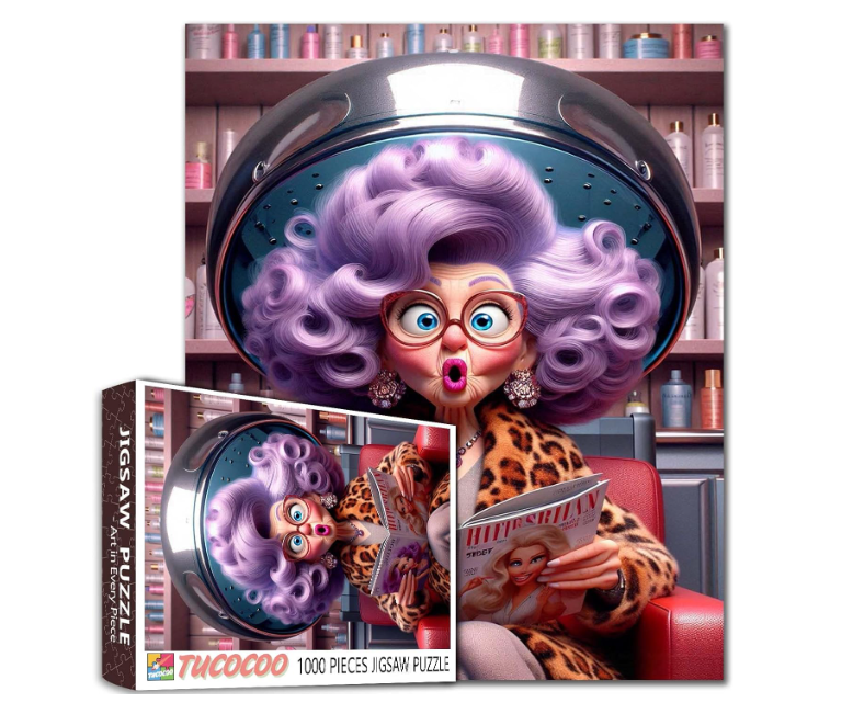 Old Lady Jigsaw Puzzles Old Woman 1000 Pieces for Adult Grandma Intellectual Decompressing Fun Family Game Challenging for Family Friend Game 19.7 x 27.6 Inch