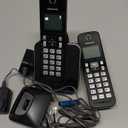 Panasonic Cordless Phone 2 Handsets System Expandable with Amber Backlit Display KX-TGC352B (Black)