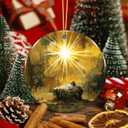 2 x Nativity Christmas Ornament 2025  Baby Jesus in Manger Under Bright Star  Religious Christian Christmas Decoration  Faith-Based Ornament for Families, Church Gifts, Catholic & Christian Dcor