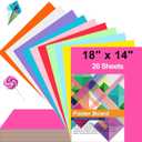 20 Pcs Poster Board Colorful Paper 14x18, ROOKEA Vision Boards Bulk Blank Graphic Display Posterboard Card Paper for Kids School Classroom Arts Craft Projects Drawing Scrapbooking