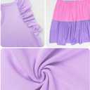 LQSZ Girls Summer Dresses with Ruffle Short Sleeve Midi Casual A-Line Twirly School Sundress Size 3-12 Years (6-7 Years)