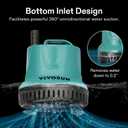 VIVOSUN 260GPH 20W Submersible Water Pump for Fish Tank, Pond, Aquarium, Hydroponic Systems with 6ft Power Cord and 3 Outlet Adapters, Blue