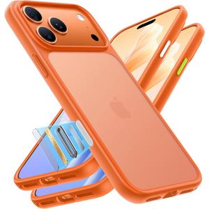 TORRAS for iPhone 17 Pro Case, Beyond Military-Grade Protection, Camera Control Button, DIY Buttons, Translucent Matte Slim Thin Shockproof Hard Back Anti-Scratch case for iPhone 17 Pro, Cosmic Orange