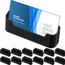 12 Pcs Acrylic Black Business Card Holder Display Business Card Holder for Desk Display Holder Stand for Desktop Office Home Supplies Fits 30-50